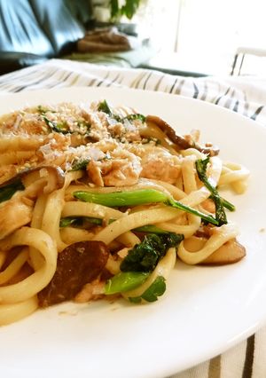麺つゆで簡単☆春菊とツナの焼きうどん-レシピのメイン写真