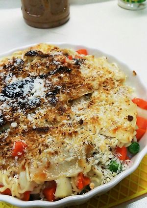 るる163 味噌ラーメンをグラタンに！-レシピのメイン写真
