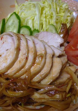 ホント美味しいの～ピリ辛蒸し鶏♪-レシピのメイン写真