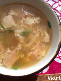 鶏肉とねぎの卵スープ-レシピのメイン写真