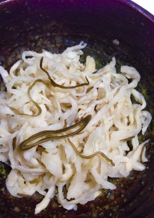 切り干し大根でぬか床の水とり簡単漬け-レシピのメイン写真