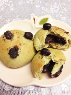 おせちの残りで!抹茶と黒豆のパン♡-レシピのメイン写真