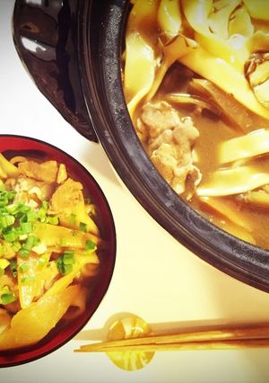 鍋焼きカレーうどん☆アツアツほっこり-レシピのメイン写真