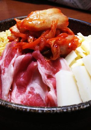 うちのもんじゃ焼き 豚キムもちーず。-レシピのメイン写真