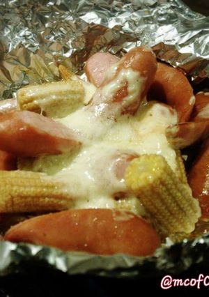 ソーセージとヤングコーンのホイル焼き♪-レシピのメイン写真