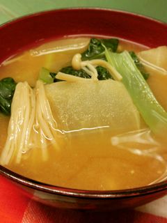 えのき・かぶ・小松菜の味噌汁♪-レシピのメイン写真