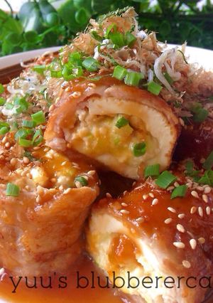 ハチミツ味噌照り♡チーズin肉巻き厚揚げ-レシピのメイン写真