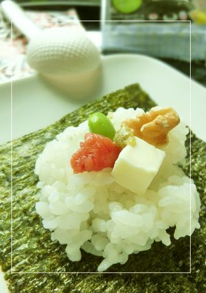 梅＊チーズ＊胡桃＊枝豆の手まきごはん。-レシピのメイン写真
