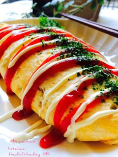 焼きそば♡チーズinトロりん卵巻き♡-レシピのメイン写真