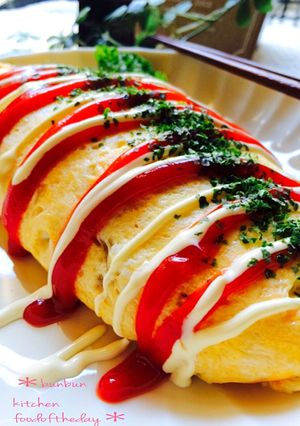 焼きそば♡チーズinトロりん卵巻き♡-レシピのメイン写真