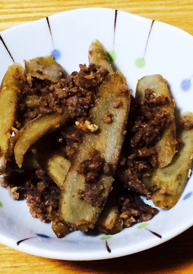 ごぼうとひき肉の炒め煮-レシピのメイン写真