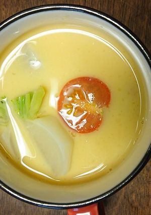 ﾄﾏﾄ☆ｶﾌﾞの豆乳茶碗蒸しスープ-レシピのメイン写真