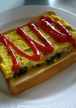 朝食に!簡単、美味しい!にら玉トースト-レシピのメイン写真