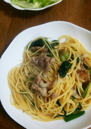 豚肉とほうれん草のスパゲティー-レシピのメイン写真