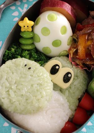 マリオシリーズ☆ヨッシーのキャラ弁-レシピのメイン写真