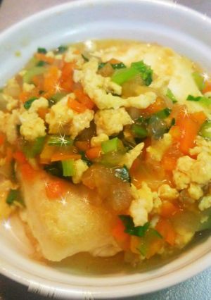 とろ～り豆腐の彩り野菜あんかけ♪-レシピのメイン写真