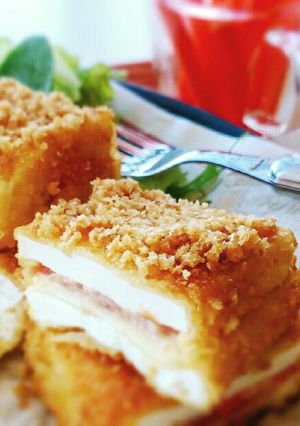 トロ～りサクッ✾ハムチーズのお豆腐サンド-レシピのメイン写真