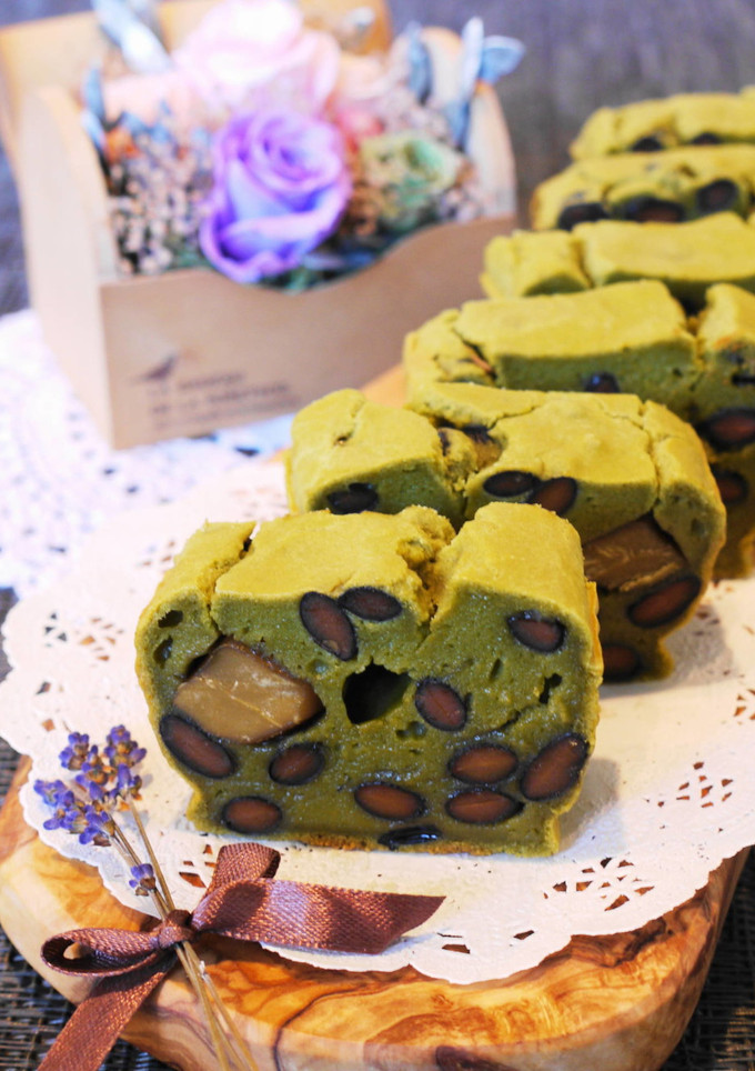 黒豆と栗の抹茶もちケーキ-レシピのメイン写真