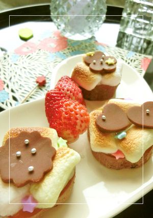 生チョコ*マシュマロon蒸かし芋。-レシピのメイン写真
