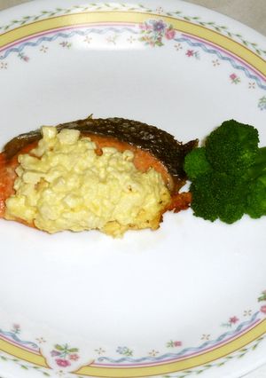 給食レシピ　サーモンクリームチーズ風焼-レシピのメイン写真