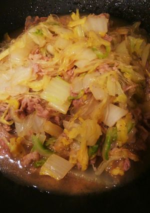 白菜・豚肉・春雨のオイスターソース炒め-レシピのメイン写真