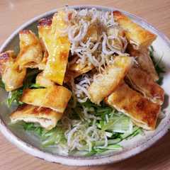 รูปของ お腹満足☆ボリュームたっぷり水菜サラダ