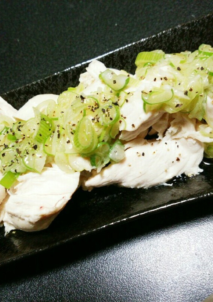 簡単☆ﾀﾞｲｴｯﾄ茹でササミのネギ塩がけ-レシピのメイン写真