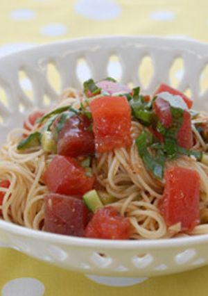 トマトとマグロの冷製パスタ♪-レシピのメイン写真