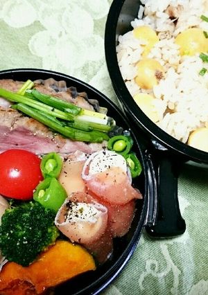 自家製豚ハムのバランスお弁当。-レシピのメイン写真