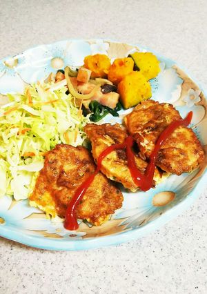 鶏むね肉の粉チーズ＆青のり入りピカタ♡-レシピのメイン写真