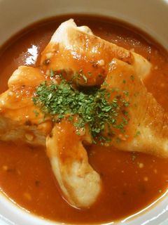 鶏むね肉に 簡単♪トマト白ワインソース!-レシピのメイン写真