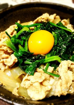 豚丼♪ほうれん草乗せ♡-レシピのメイン写真