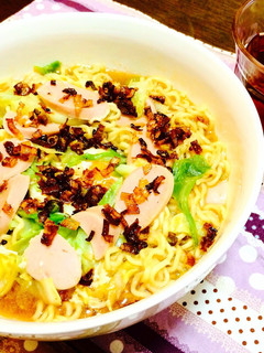焦がしねぎで頂く〜キャベツ味噌ラーメン♪-レシピのメイン写真