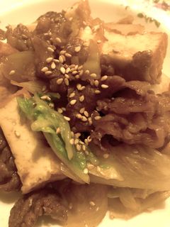 厚揚げと白菜、牛肉すき焼き風炒め-レシピのメイン写真