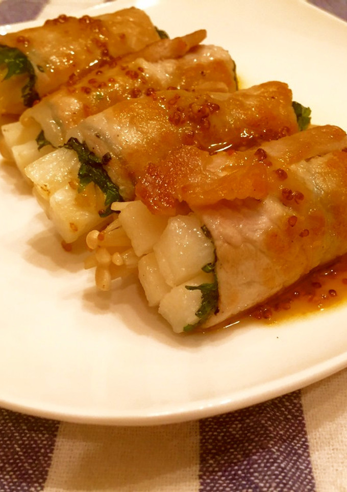 長芋とえのきの豚肉巻き　-レシピのメイン写真