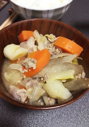 レンジで時短！ある物で簡単豚汁-レシピのメイン写真