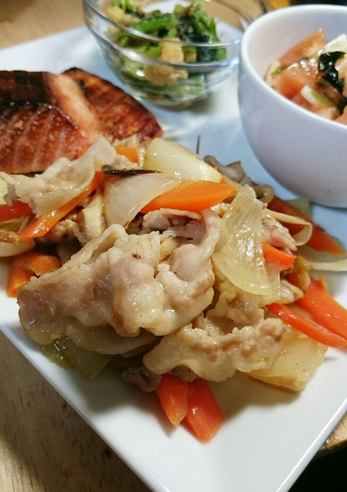 簡単☆豚バラ玉ねぎの黒酢炒め-レシピのメイン写真