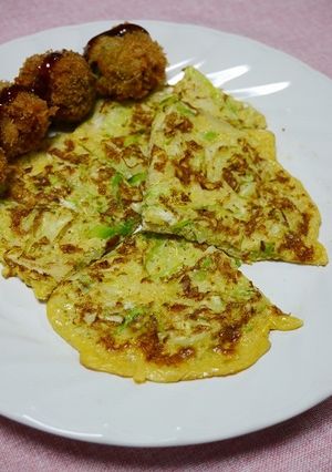 簡単！たっぷりキャベツの卵焼き-レシピのメイン写真