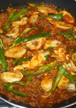 簡単エリンギ・ピーマンの豚肉カレーソース-レシピのメイン写真