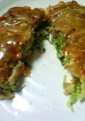 水菜でシャキシャキお好み焼き-レシピのメイン写真