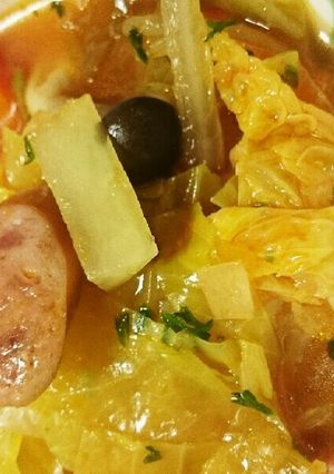 残り野菜で！野菜たっぷりトマトスープ-レシピのメイン写真