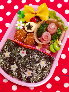 海苔のお星さんお弁当 幼稚園-レシピのメイン写真