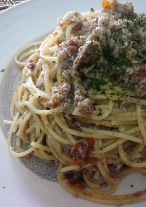 つぶつぶきのことドライトマトのパスタ♪-レシピのメイン写真