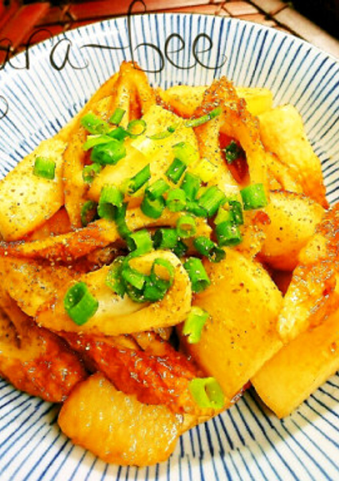 節約75円♡長いもとちくわの蒲焼き風炒め-レシピのメイン写真