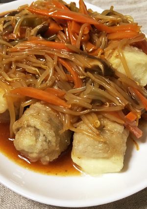 高野豆腐の豚肉巻き揚げ 野菜の甘酢あん-レシピのメイン写真