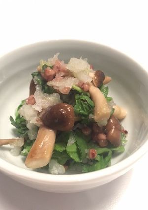 春菊と焼きしめじのみぞれ和え-レシピのメイン写真