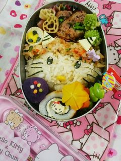 節分★キティと鬼のコラボ★キャラ弁-レシピのメイン写真