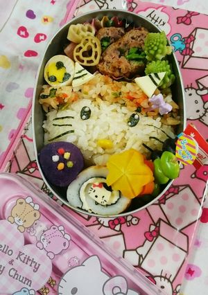 節分★キティと鬼のコラボ★キャラ弁-レシピのメイン写真