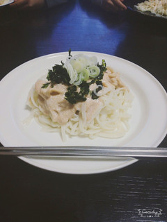 men's大好き蓮根明太子うどん!-レシピのメイン写真