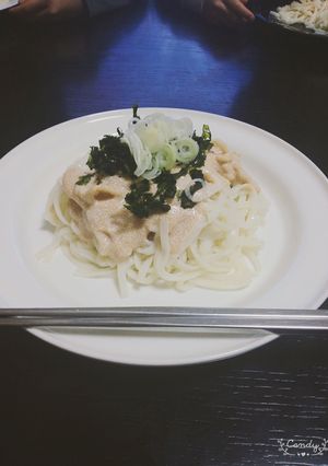 men's大好き蓮根明太子うどん！-レシピのメイン写真